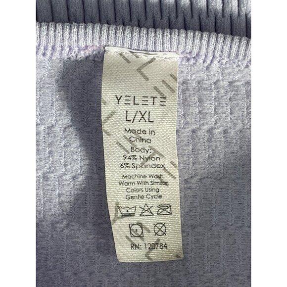 Yelete Crop Top Size Large XL Textured Knit Sleeveless Square Neck Lavender Chic - Picture 5 of 7